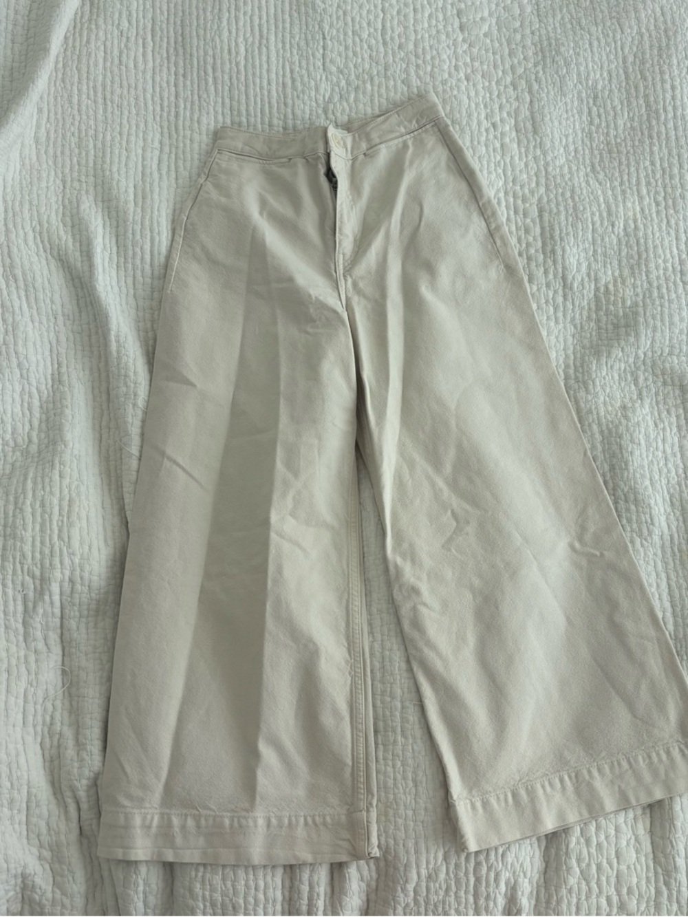 Cos wideleg cream pant denim